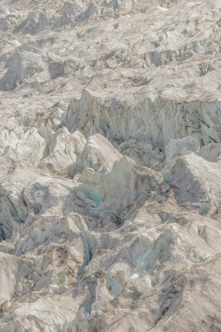 La jonction Crevasse du glacier