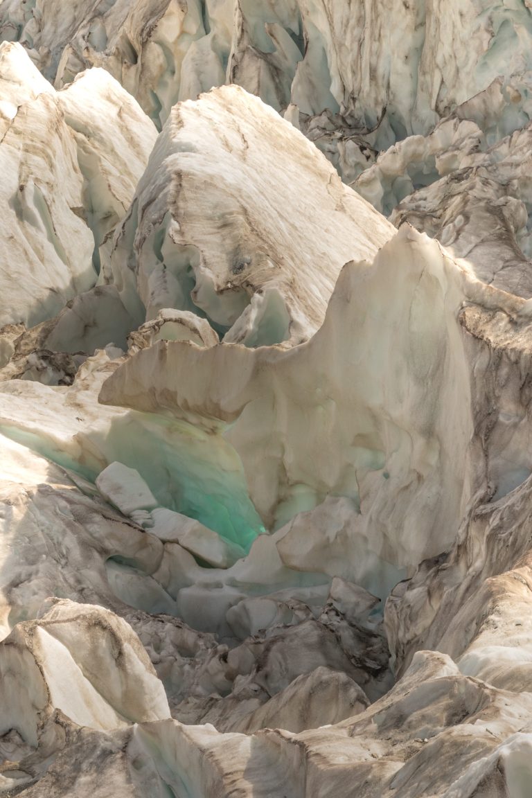 La jonction Crevasse du glacier